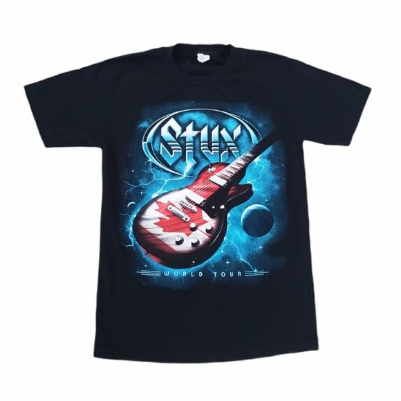 Styx Band World Tour Rare Canada Guitar Flag print - Picture 3 of 10